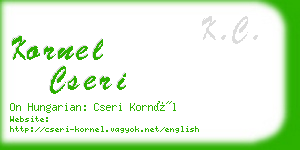 kornel cseri business card
